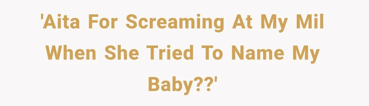 'AITA for screaming at my MIL when she tried to name my baby??'