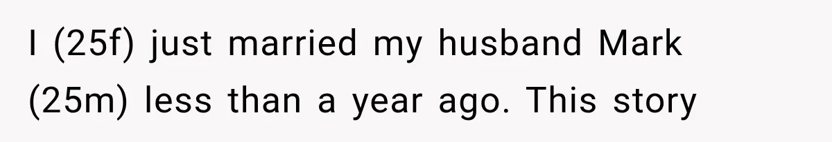 I (25f) just married my husband Mark (25m) less than a year ago. This story