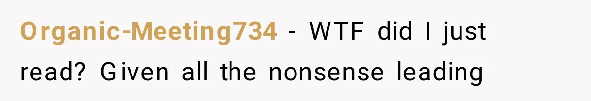 Organic-Meeting734 − WTF did I just read? Given all the nonsense leading
