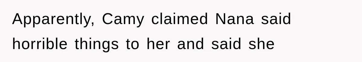 Apparently, Camy claimed Nana said horrible things to her and said she