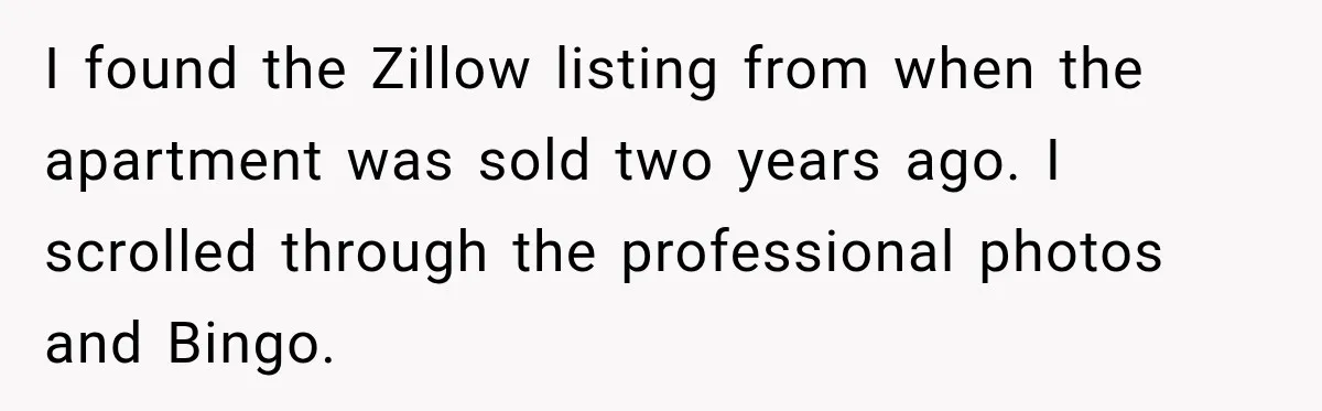 I found the Zillow listing from when the apartment was sold two years ago. I scrolled through the professional photos and Bingo.