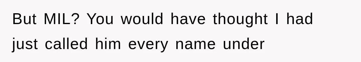 But MIL? You would have thought I had just called him every name under