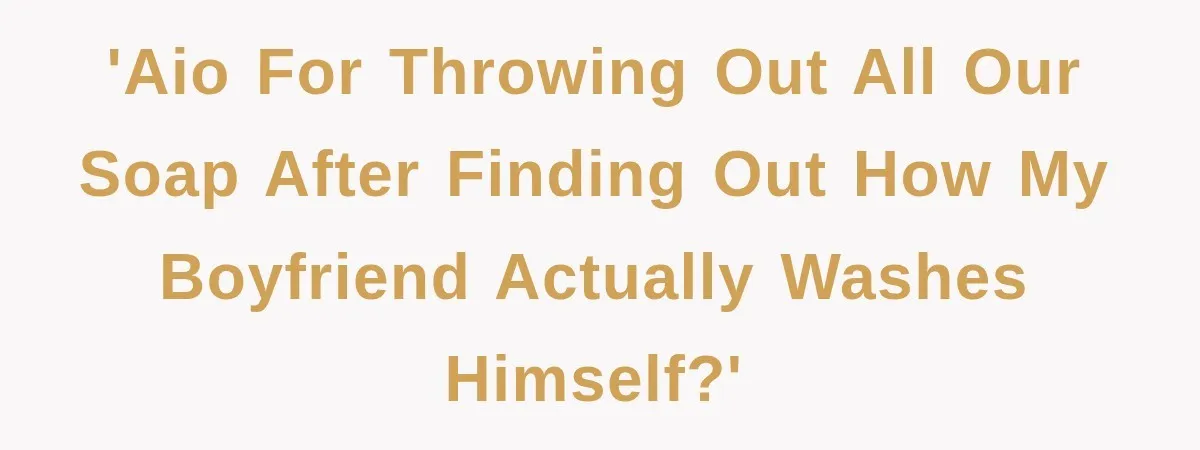 'AIO for Throwing Out All Our Soap After Finding Out How My Boyfriend Actually Washes Himself?'