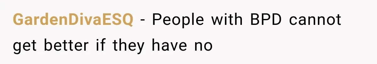 GardenDivaESQ − People with BPD cannot get better if they have no