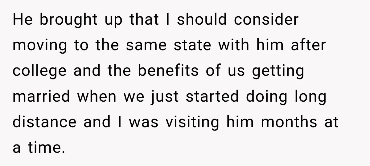 Her Ex Married Someone Else Just Months After Their Breakup, and Years Later She Still Couldn’t Stop Comparing Herself He brought up that I should consider moving to the same state with him after college and the benefits of us getting married when we just started doing long distance...