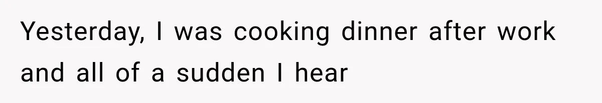 Yesterday, I was cooking dinner after work and all of a sudden I hear