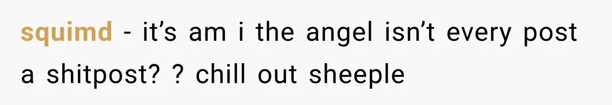 squimd − it’s am i the angel isn’t every post a shitpost? ? chill out sheeple