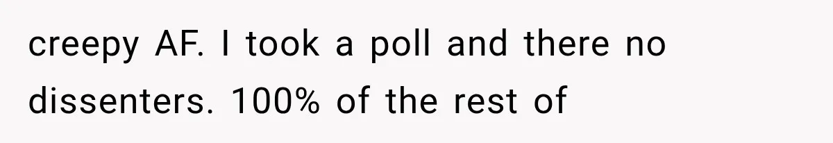 creepy AF. I took a poll and there no dissenters. 100% of the rest of