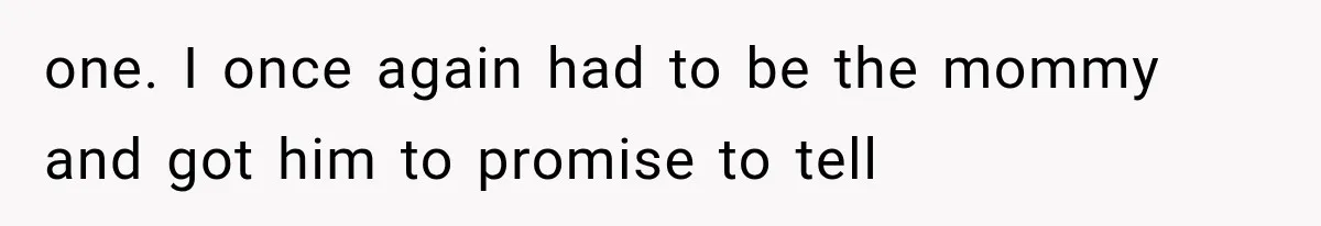one. I once again had to be the mommy and got him to promise to tell