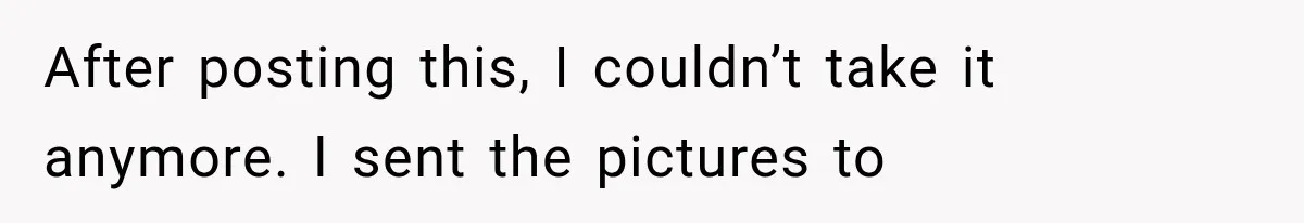After posting this, I couldn’t take it anymore. I sent the pictures to