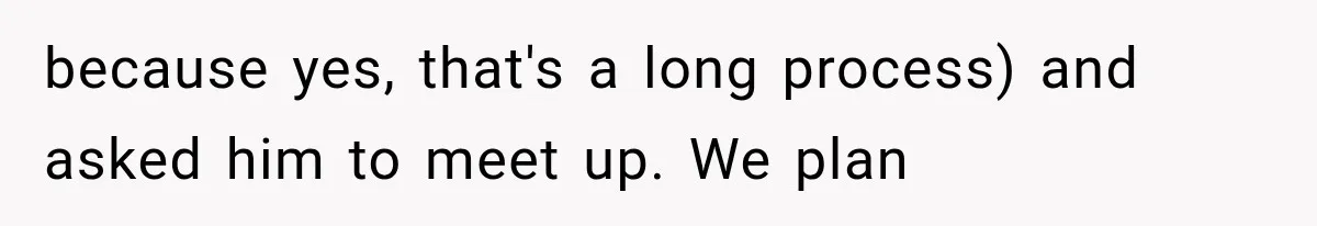 because yes, that's a long process) and asked him to meet up. We plan