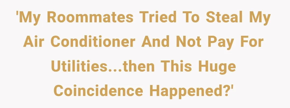 'My roommates tried to steal my air conditioner and not pay for utilities...then this HUGE coincidence happened?'