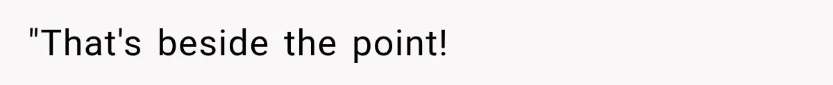 "That's beside the point!