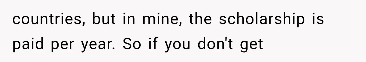Woman Cuts Off Mother After Years of Neglect, Then Her Mom Demands Access to the Grandchildren countries, but in mine, the scholarship is paid per year. So if you don't get