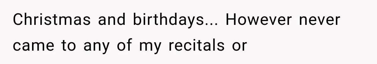 Woman Cuts Off Mother After Years of Neglect, Then Her Mom Demands Access to the Grandchildren Christmas and birthdays... However never came to any of my recitals or