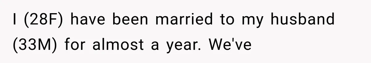 I (28F) have been married to my husband (33M) for almost a year. We've