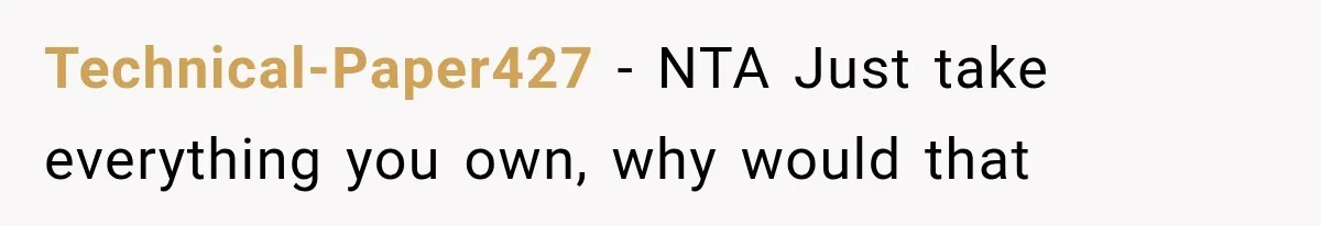 Technical-Paper427 − NTA Just take everything you own, why would that