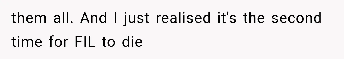 MIL Fakes Her Husband’s Death to See Her Son, Then Years Later the Same Tragedy Happens Again them all. And I just realised it's the second time for FIL to die