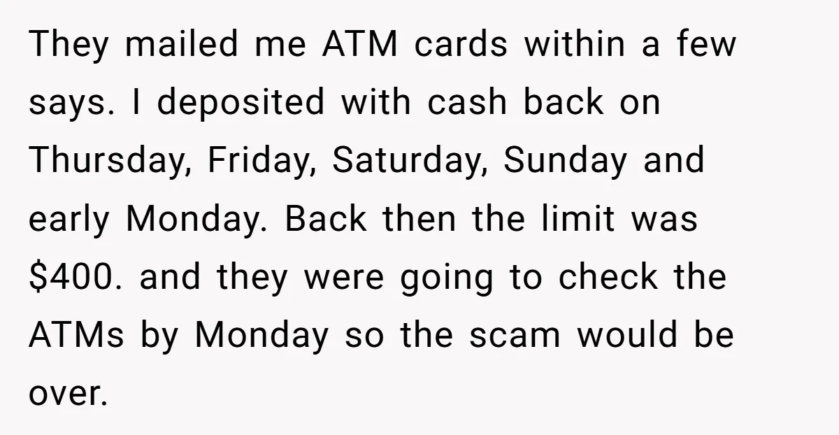He Was 16 When He Found a Loophole in ATMs, and Somehow Walked Away With $10,000 They mailed me ATM cards within a few says. I deposited with cash back on Thursday, Friday, Saturday, Sunday and early Monday. Back then the limit was $400. and they...
