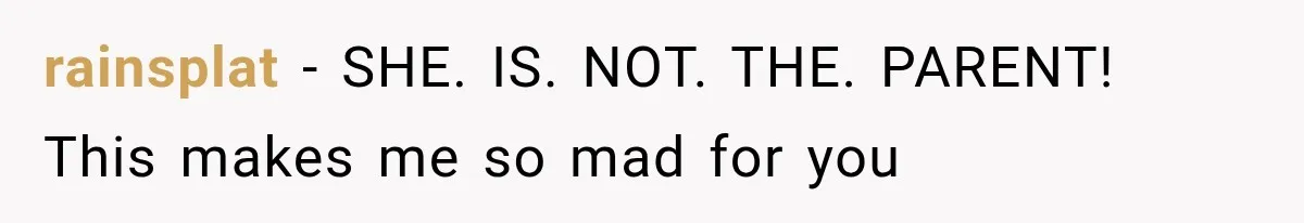 Her MIL Questioned Her Parenting While She Was 8 Months Pregnant, So She Finally Set Boundaries rainsplat − SHE. IS. NOT. THE. PARENT! This makes me so mad for you