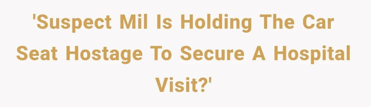 'Suspect MIL is holding the car seat hostage to secure a hospital visit?'