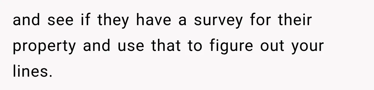 and see if they have a survey for their property and use that to figure out your lines.