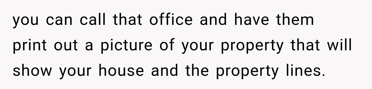 you can call that office and have them print out a picture of your property that will show your house and the property lines.