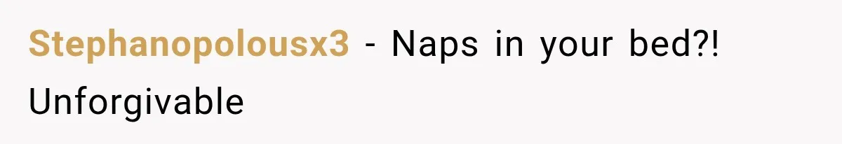 Stephanopolousx3 − Naps in your bed?! Unforgivable
