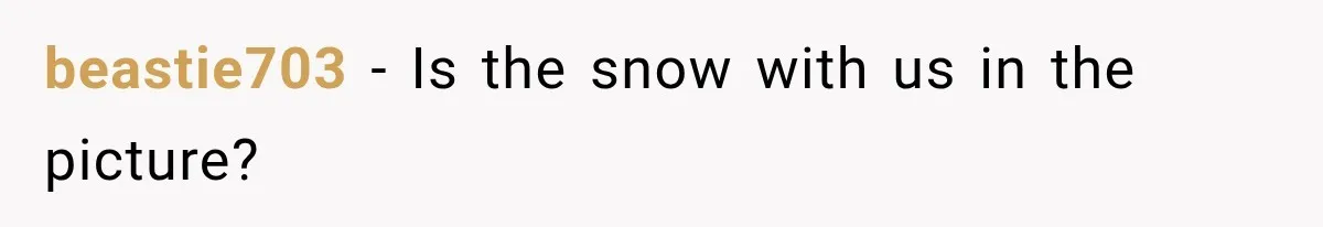beastie703 − Is the snow with us in the picture?