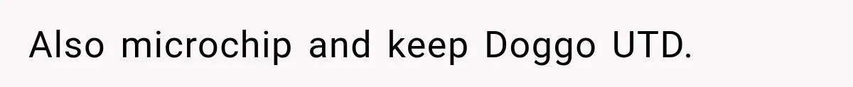Also microchip and keep Doggo UTD.