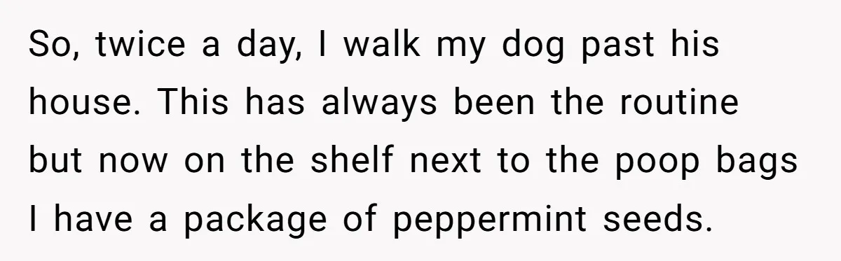 He Was Tired of His Neighbor Speeding Through the Neighborhood, So He Started Planting a Very Petty Problem in His Yard So, twice a day, I walk my dog past his house. This has always been the routine but now on the shelf next to the poop bags I have a...