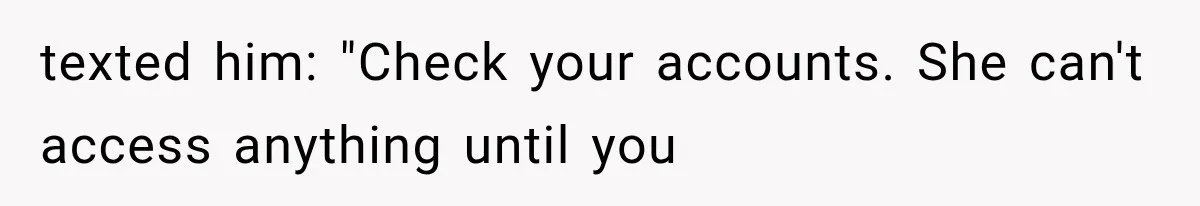 Stepmom Humiliates Groom At His Wedding, Then Loses Access To The Money She Loved texted him: "Check your accounts. She can't access anything until you