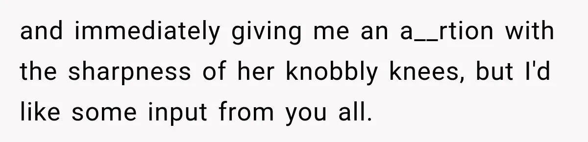 Woman Refuses to Sit Beside a Skinny Passenger, but Her Reasoning Gets More Absurd by the Sentence and immediately giving me an a__rtion with the sharpness of her knobbly knees, but I'd like some input from you all.