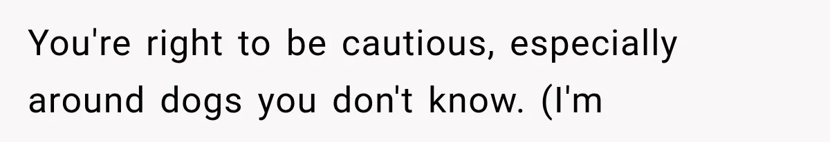 You're right to be cautious, especially around dogs you don't know. (I'm