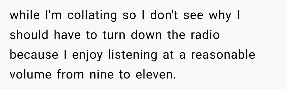 Coworker Keeps Interrupting Him at His Desk, So He Brings Out the Clickiest Keyboard Possible while I'm collating so I don't see why I should have to turn down the radio because I enjoy listening at a reasonable volume from nine to eleven.