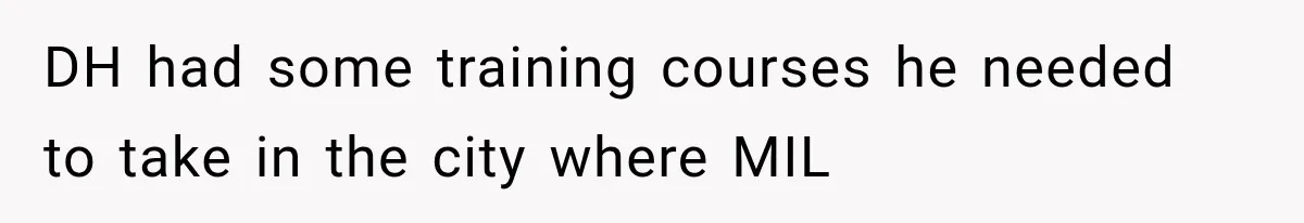 DH had some training courses he needed to take in the city where MIL