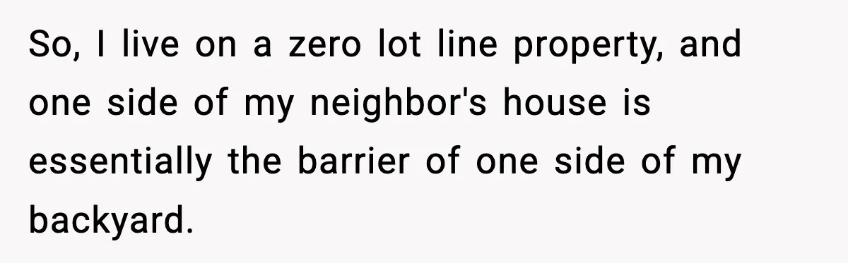 Neighbor’s Termite Crew No-Showed Twice, So Homeowner Finally Revoked Access to the Yard So, I live on a zero lot line property, and one side of my neighbor's house is essentially the barrier of one side of my backyard.