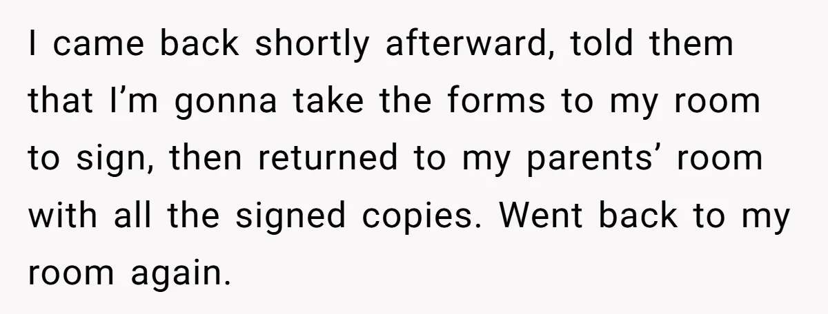 She Walked Away After Her Stepfather Made a Racist Comment, Then He Had a Panic Attack I came back shortly afterward, told them that I’m gonna take the forms to my room to sign, then returned to my parents’ room with all the signed copies. Went...