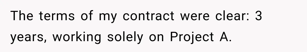 Contractor Finishes Three-Year Term, Says Nothing, and Waits to See When Management Notices The terms of my contract were clear: 3 years, working solely on Project A.