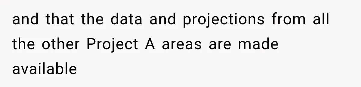 Contractor Finishes Three-Year Term, Says Nothing, and Waits to See When Management Notices and that the data and projections from all the other Project A areas are made available