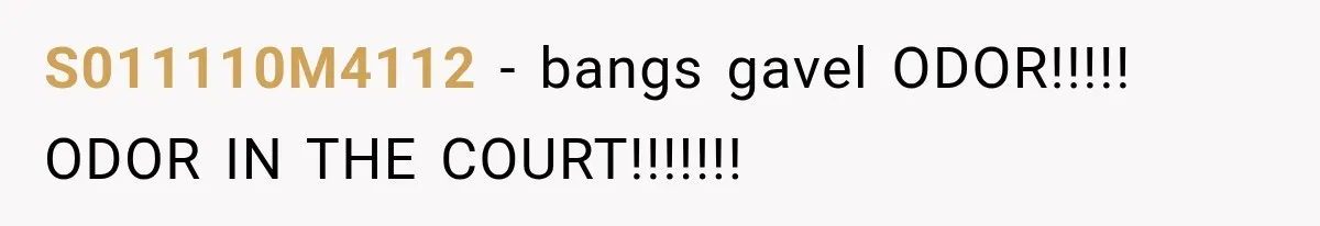 S011110M4112 − bangs gavel ODOR!!!!! ODOR IN THE COURT!!!!!!!
