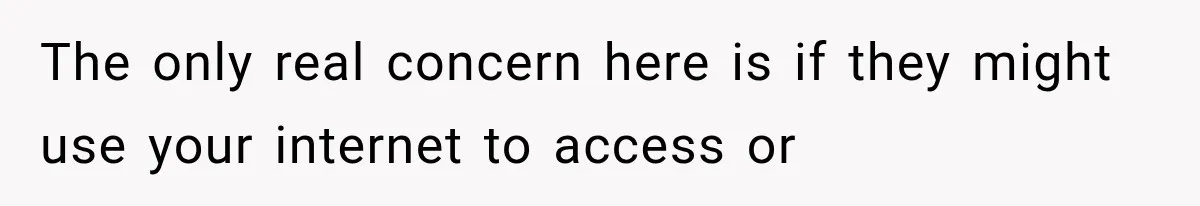 The only real concern here is if they might use your internet to access or