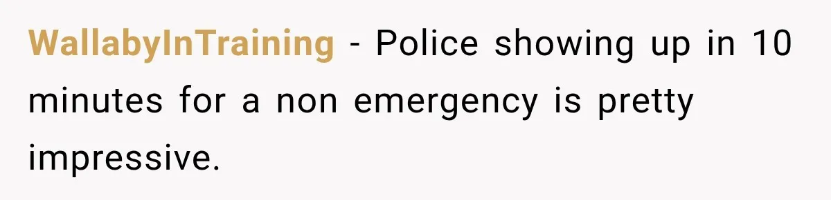 Hotel Worker Tells Non-Guest To Leave, Then Gets Accused Of Racism And Threatened With A Recording WallabyInTraining − Police showing up in 10 minutes for a non emergency is pretty impressive.
