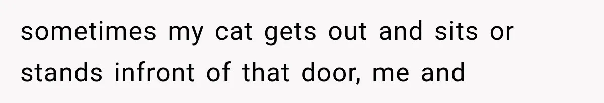 sometimes my cat gets out and sits or stands infront of that door, me and