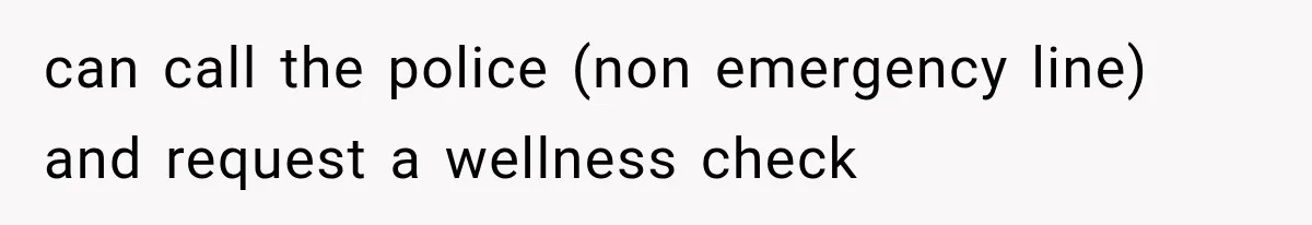 can call the police (non emergency line) and request a wellness check
