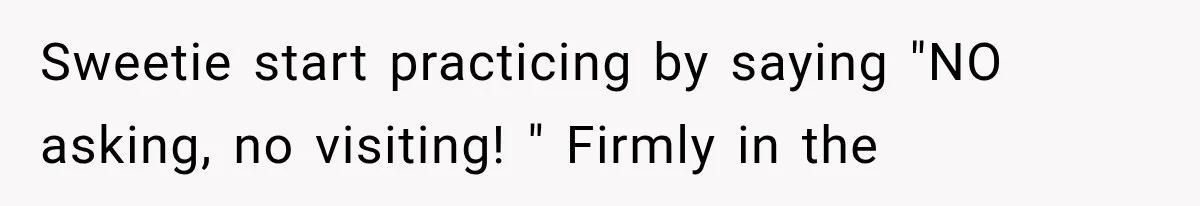 Woman Asks SIL to Stop Planning Visits to Her House, Then Gets Accused of Not Liking Her Sweetie start practicing by saying "NO asking, no visiting! " Firmly in the