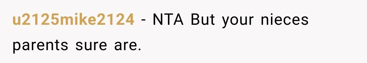 u2125mike2124 − NTA But your nieces parents sure are.