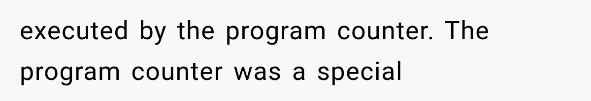 executed by the program counter. The program counter was a special