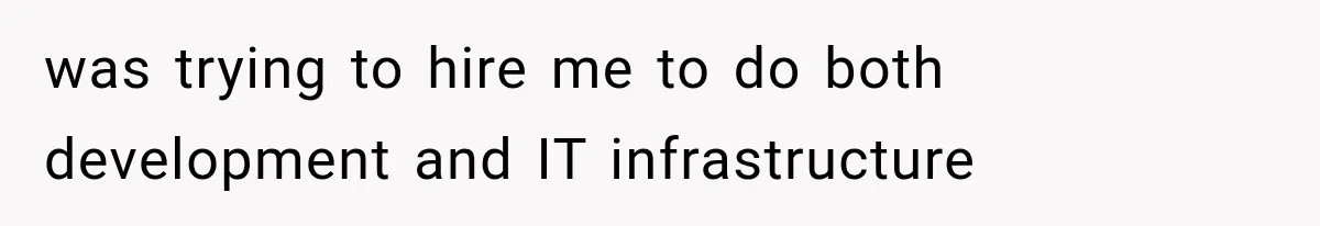 IT Candidate Expects a Casual 30-Minute Interview, Then Walks Out After Five Interviewers Start Rapid-Firing Questions was trying to hire me to do both development and IT infrastructure