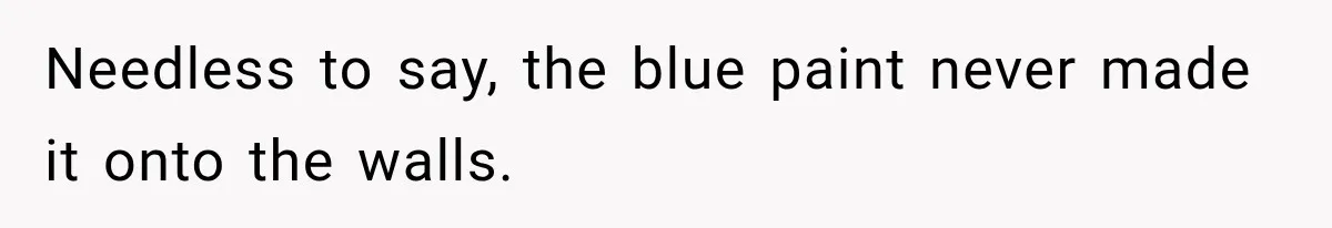 Needless to say, the blue paint never made it onto the walls.
